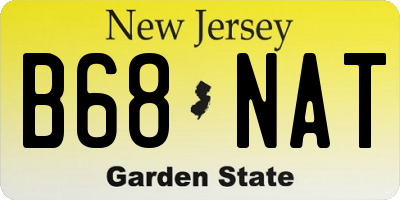 NJ license plate B68NAT