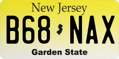 NJ license plate B68NAX