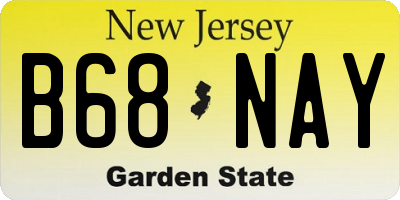 NJ license plate B68NAY
