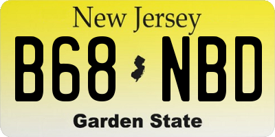 NJ license plate B68NBD