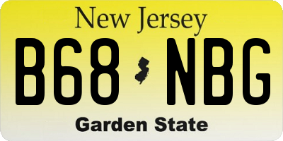 NJ license plate B68NBG