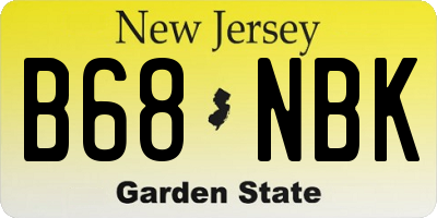 NJ license plate B68NBK