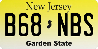 NJ license plate B68NBS