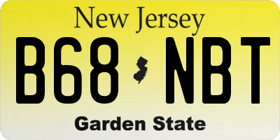 NJ license plate B68NBT