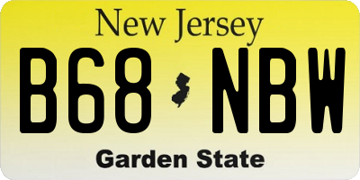 NJ license plate B68NBW