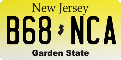 NJ license plate B68NCA