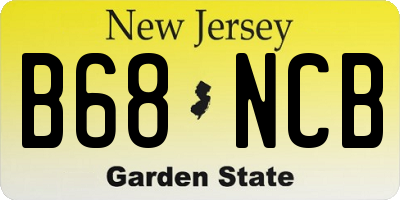 NJ license plate B68NCB