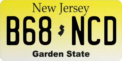 NJ license plate B68NCD