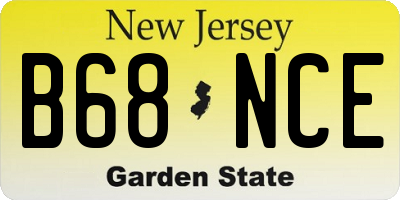 NJ license plate B68NCE