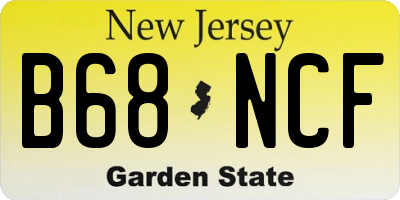 NJ license plate B68NCF