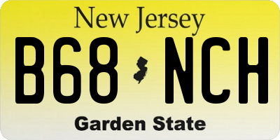 NJ license plate B68NCH