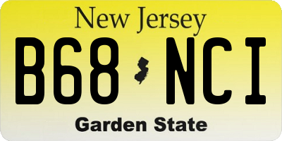 NJ license plate B68NCI