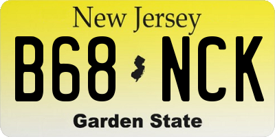 NJ license plate B68NCK
