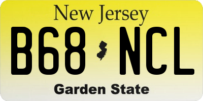 NJ license plate B68NCL