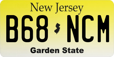 NJ license plate B68NCM