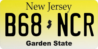 NJ license plate B68NCR