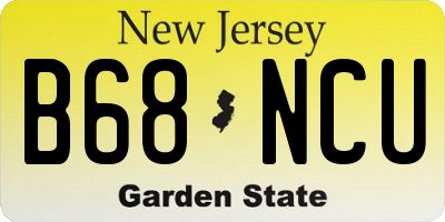 NJ license plate B68NCU