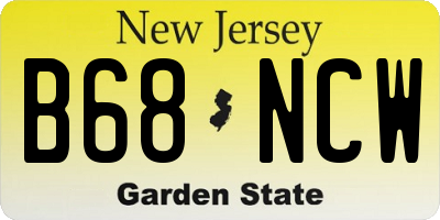 NJ license plate B68NCW