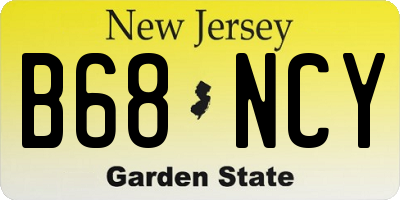 NJ license plate B68NCY