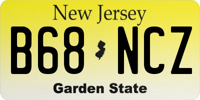 NJ license plate B68NCZ