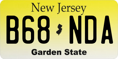 NJ license plate B68NDA