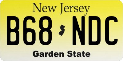 NJ license plate B68NDC