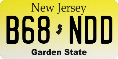 NJ license plate B68NDD