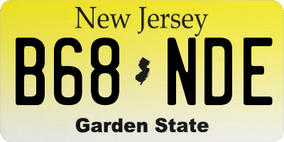 NJ license plate B68NDE