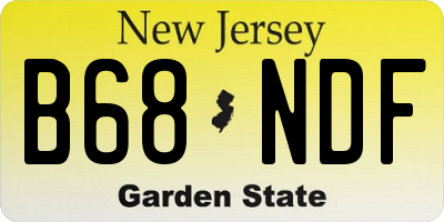 NJ license plate B68NDF