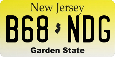 NJ license plate B68NDG