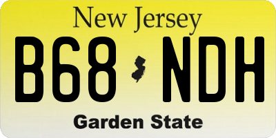 NJ license plate B68NDH