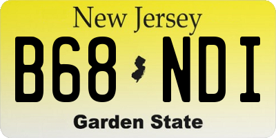 NJ license plate B68NDI
