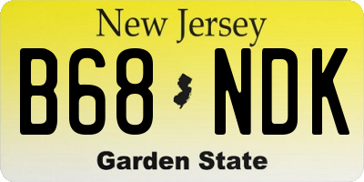 NJ license plate B68NDK