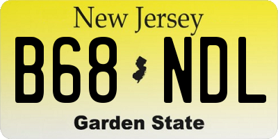 NJ license plate B68NDL