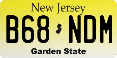 NJ license plate B68NDM