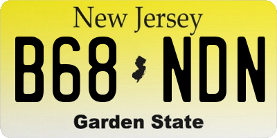 NJ license plate B68NDN