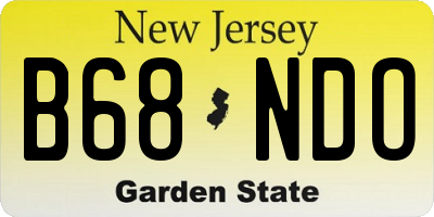 NJ license plate B68NDO