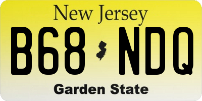 NJ license plate B68NDQ