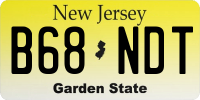 NJ license plate B68NDT