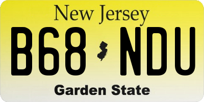 NJ license plate B68NDU