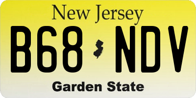NJ license plate B68NDV