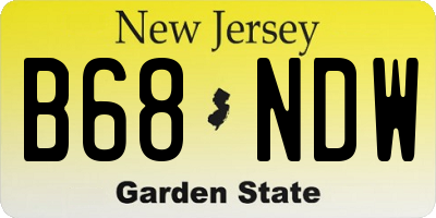 NJ license plate B68NDW
