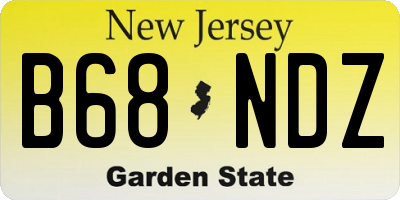 NJ license plate B68NDZ