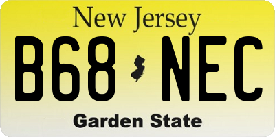 NJ license plate B68NEC