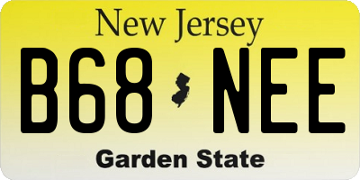 NJ license plate B68NEE