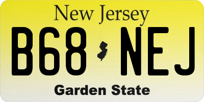 NJ license plate B68NEJ
