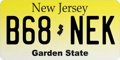 NJ license plate B68NEK