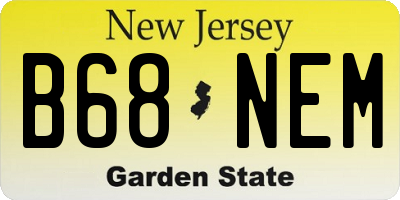 NJ license plate B68NEM