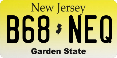 NJ license plate B68NEQ