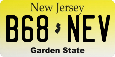 NJ license plate B68NEV